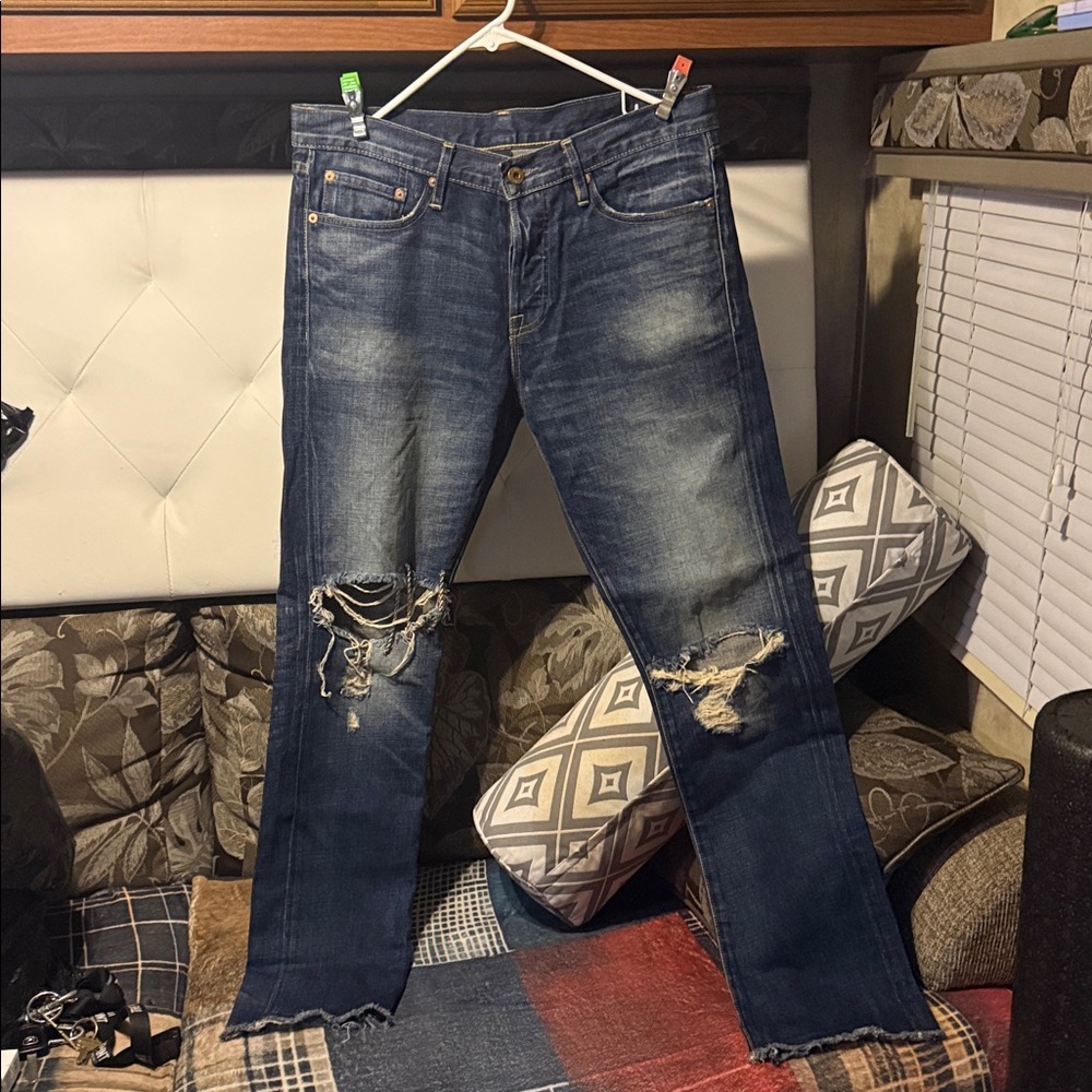 NSF Dark Denim Jeans with Brass Accents